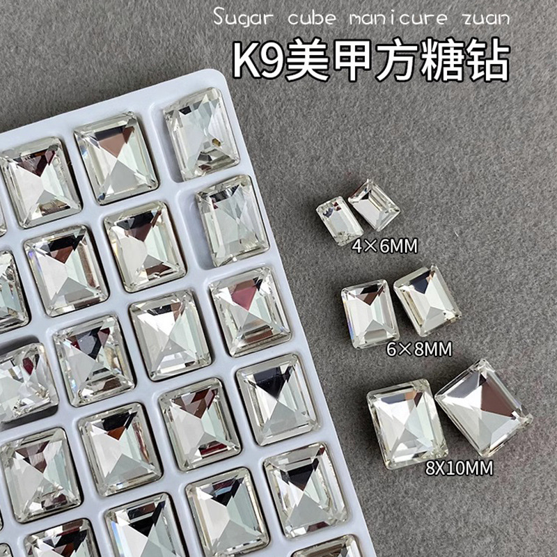 Sugar Nail Drill Jewelry Internet Celebrant Flash Crystal Sugar White Long Square Right Angle Pointed Bottom Drill Special-shaped Nail Drill Decoration Sugar Nail Drill Jewelry Internet Celebrant Flash Crystal Sugar White Long Square Right Angle Pointed Bottom Drill Special-shaped Nail Drill Decoration
