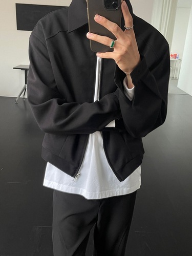 Cleanfit Korean-style Short Jacket for Men | Spring/Summer American-Style Lapel Baseball Suit | Detroit Executive Workwear Jacket