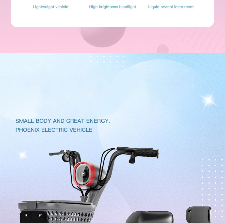 Small Electric Vehicle for Students, Convenient, Fast Charging, Anti-theft