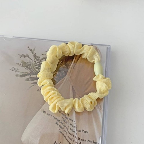 Peach-flavored girl~Sweet candy-colored hair tie, fabric headband, versatile hair tie, large intestine ring, ponytail hair accessory for women