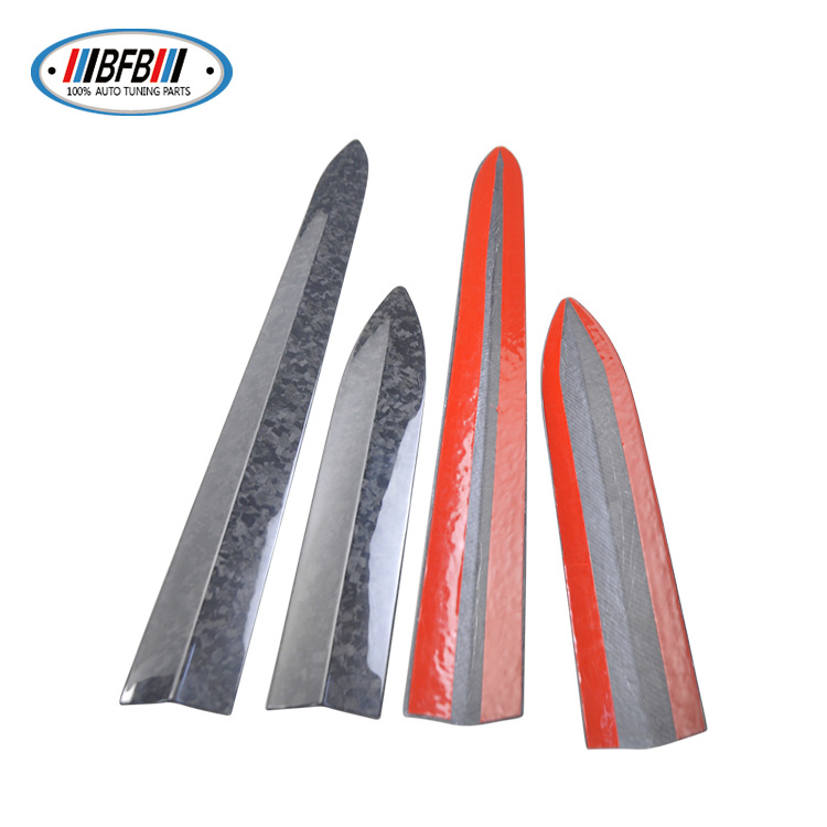 100% Real Carbon Fiber Forged Pattern Body Door Trim - For Tesla Model 3 - Marble Anti-Collision Scratch Decorative Skirt Edge