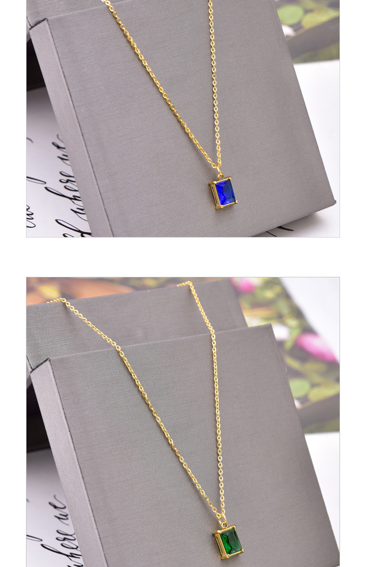 Fashion Geometric Titanium Steel Pendant Necklace Inlay Zircon Stainless Steel Necklaces 1 Piece 1 P