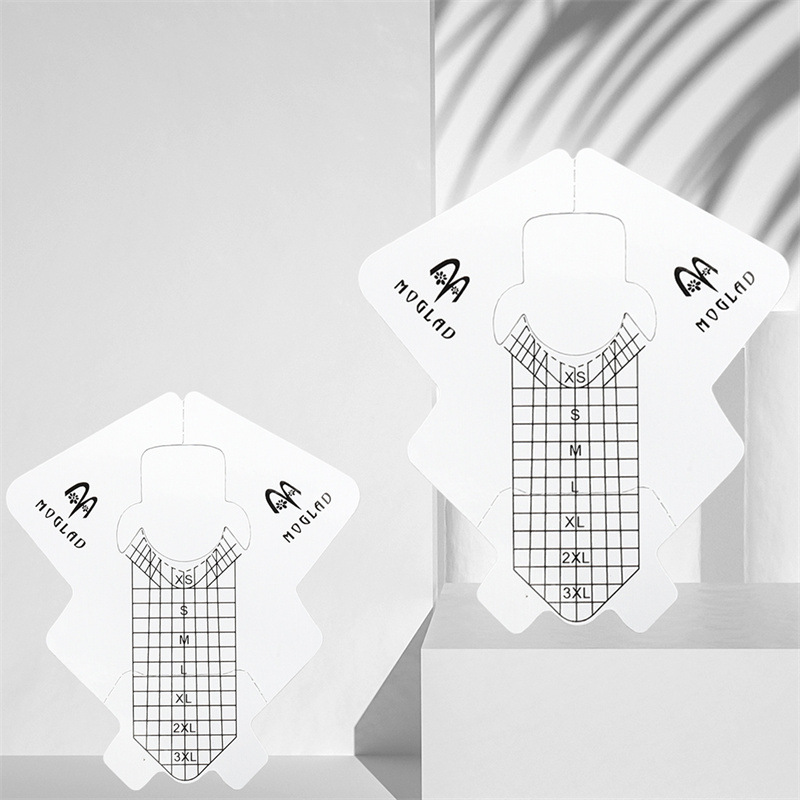 Soporte de papel de uñas en forma de pez papel de aluminio engrosado transfronterizo Herramienta de uñas de extensión de fototerapia francesa Soporte de papel de 100/300 piezas