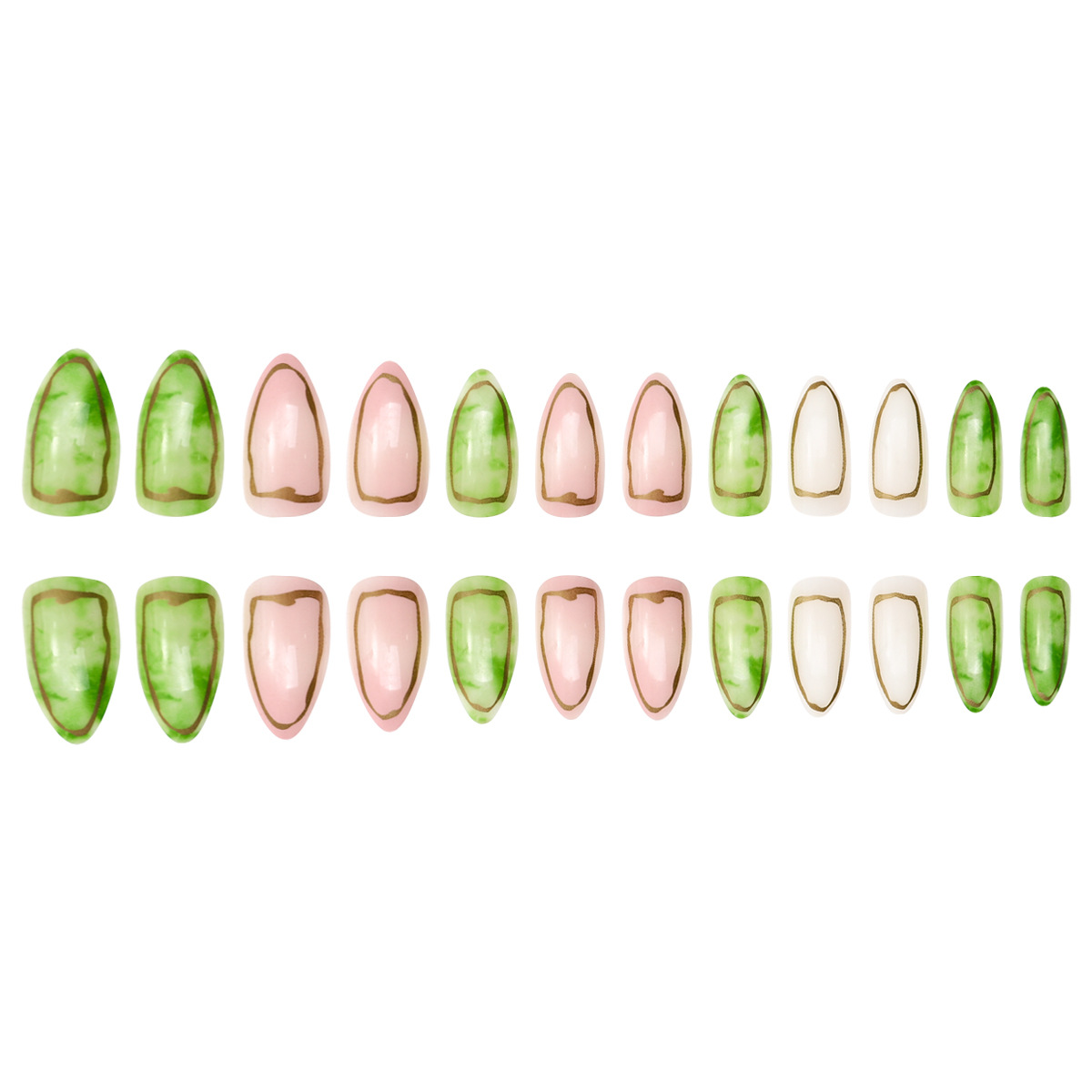 Uña de primavera y verano desgaste verde tierno Uña especial desmontable Uña al por mayor