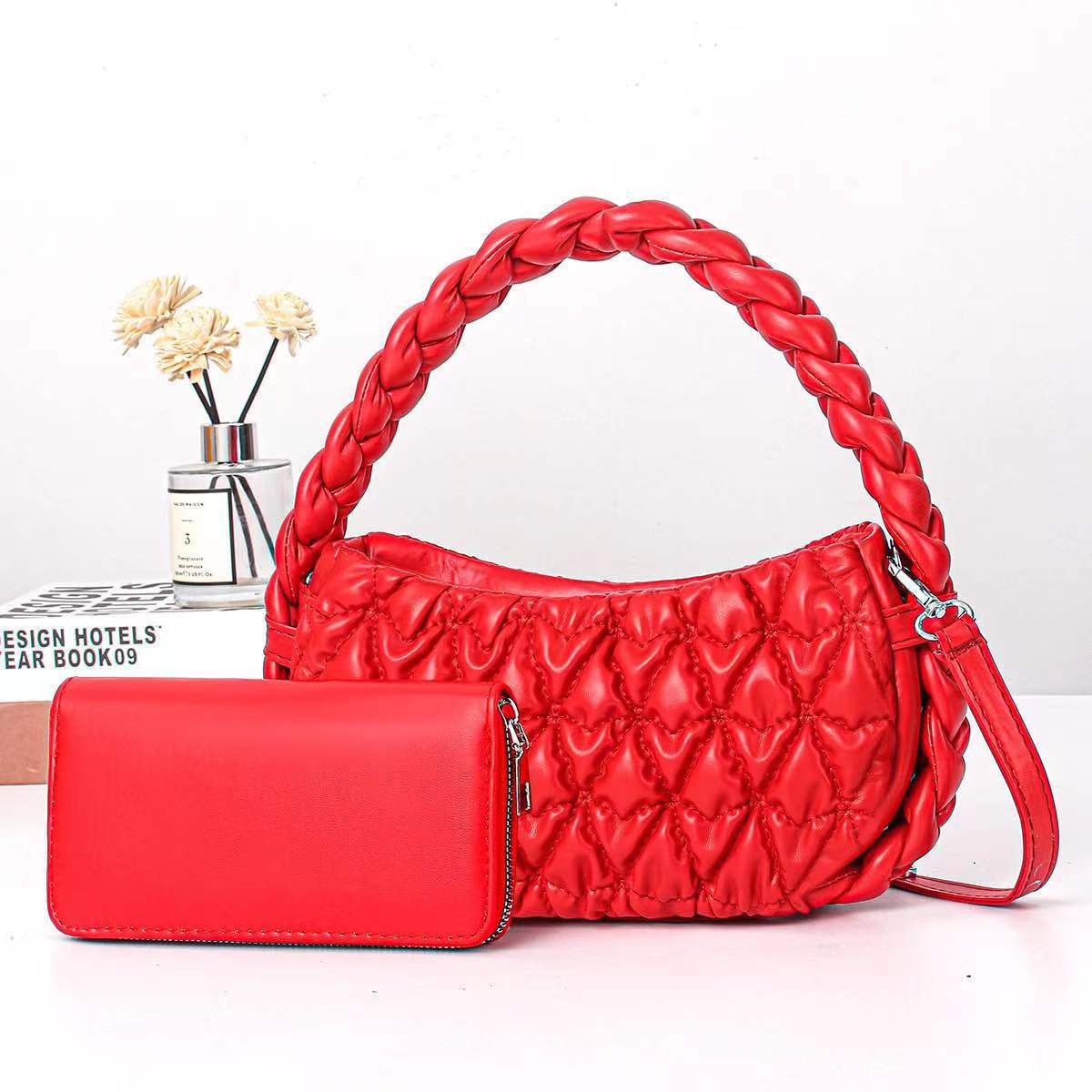 Women's Pleated Underarm Shoulder Bag With Wallet For Every Day_voghion.com
