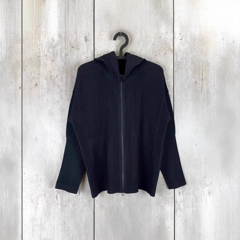 Miyake Clothes House Men's Pleated Zipper Cardigan Jacket Hoodie Sweater Jacket Loose Casual Autumn and Winter JL106