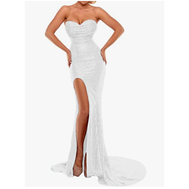 Elegantes Damen Abendkleid Mit Schlitz Für Festliche Anlässe_voghion.com
