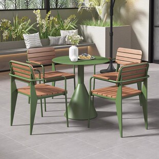 Outdoor Courtyard Park Iron Small Round Table Outdoor Balcony Leisure Dining Table and Chair Milk Tea Barbecue Tea Table and Chair suit