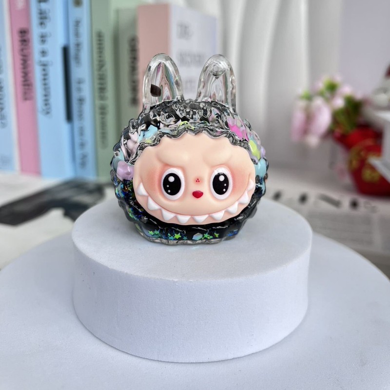 新款夜光入油流沙拉布布兔头潮玩对对碰盲盒创意桌面摆件精美礼物|undefined