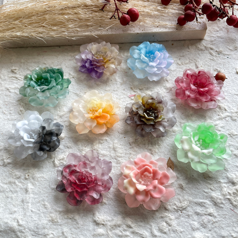 Gradient Coral Lotus Flower Resin Patch Handmade DIY Phone Case Fridge Magnet Shoe Decoration Hair Accessory Parts Gradient Coral Lotus Flower Resin Patch Handmade DIY Phone Case Fridge Magnet Shoe Decoration Hair Accessory Parts