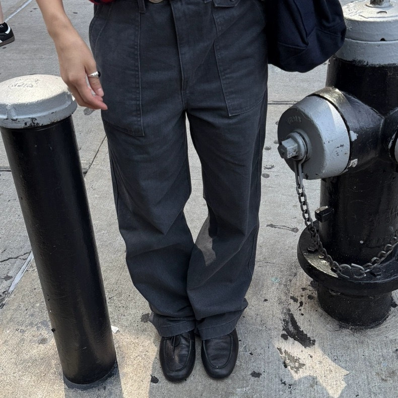 Cross-Border Korean Designer Th*Barnnet Eight-Pocket Straight-Leg Cargo Pants Korean Women's Clothing Pocket Three-Color Casual