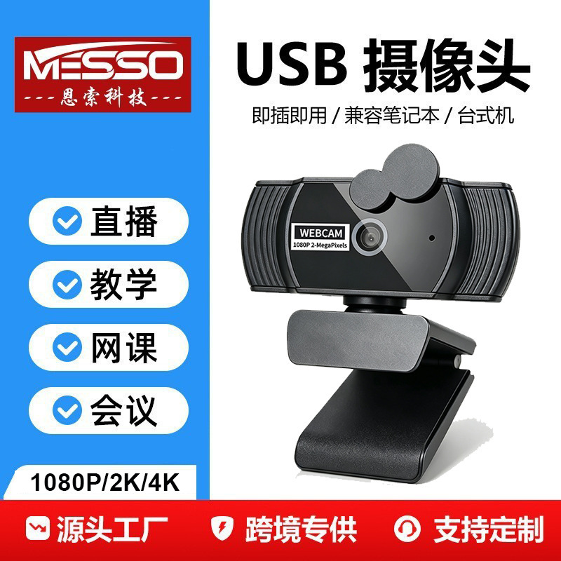 USB Webcam for Live Streaming, Meetings, Online Classes, and Video Calls, Universal External USB High-Definition Camera with Privacy Cover