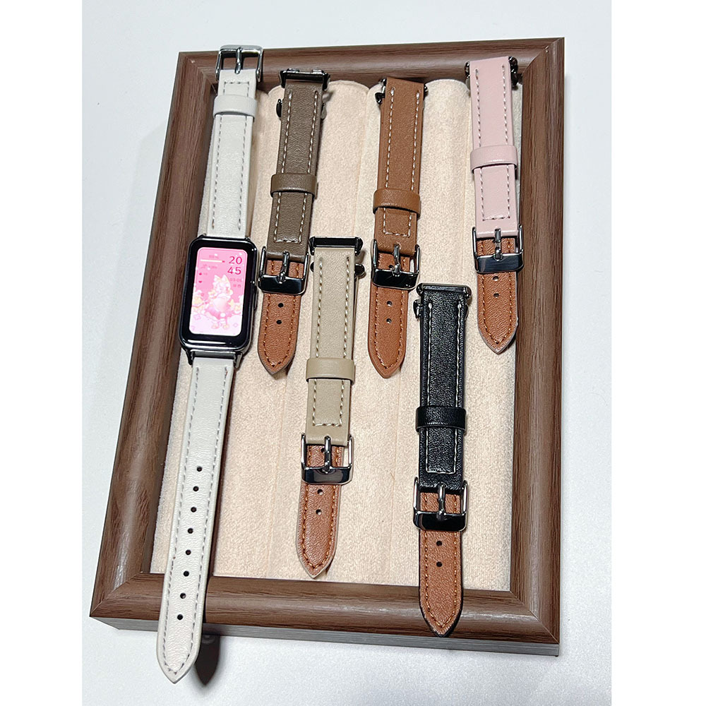 Suitable for Huawei Bracelet 10 Huawei 9 Bracelet Band NFC Leather Simple Light Luxury New Women's Sports Watch Band