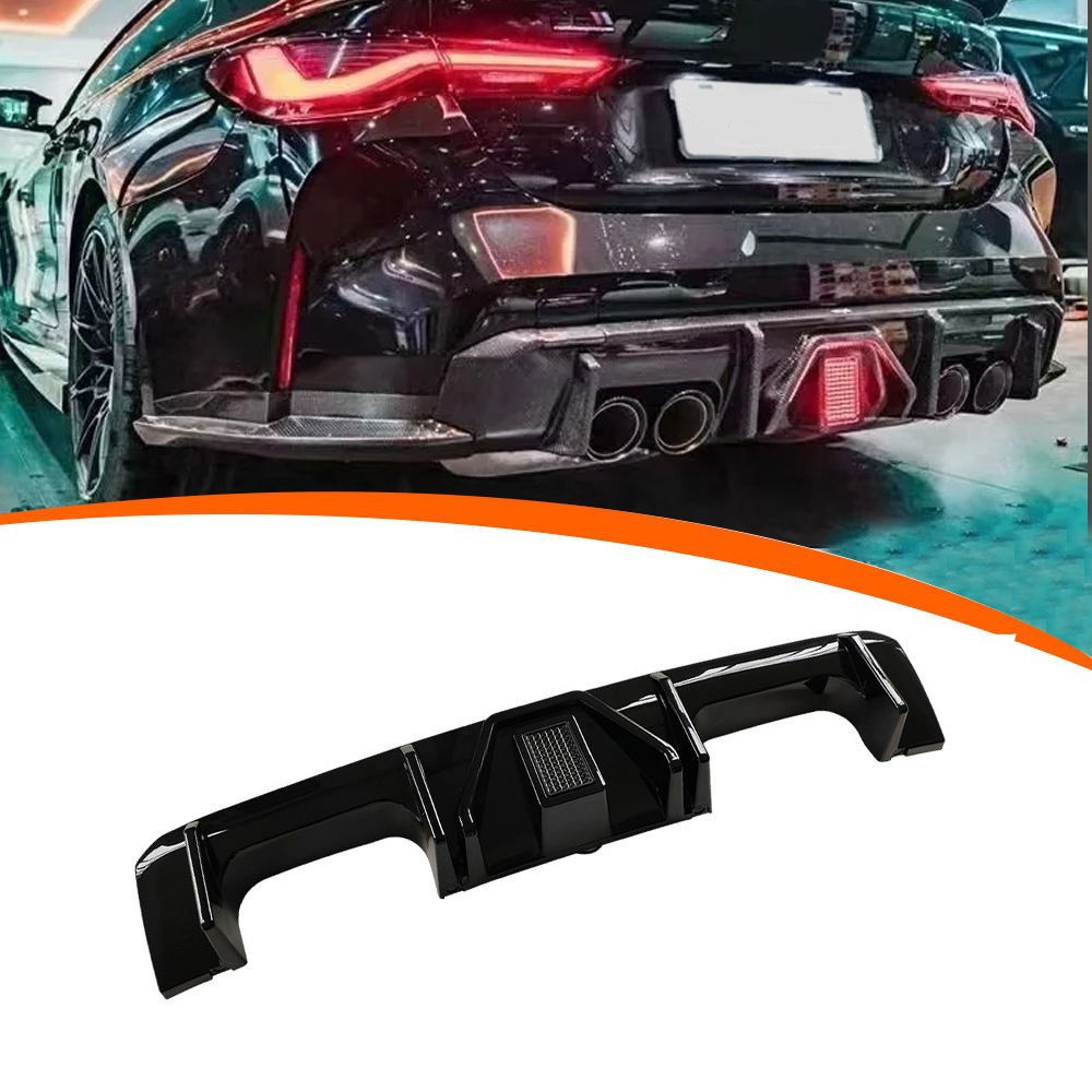 Suitable for 20-22 Bmw M3/M4 Rear Lip Kit G80/G82 in Glossy Black with Square Lights/No Lights Version