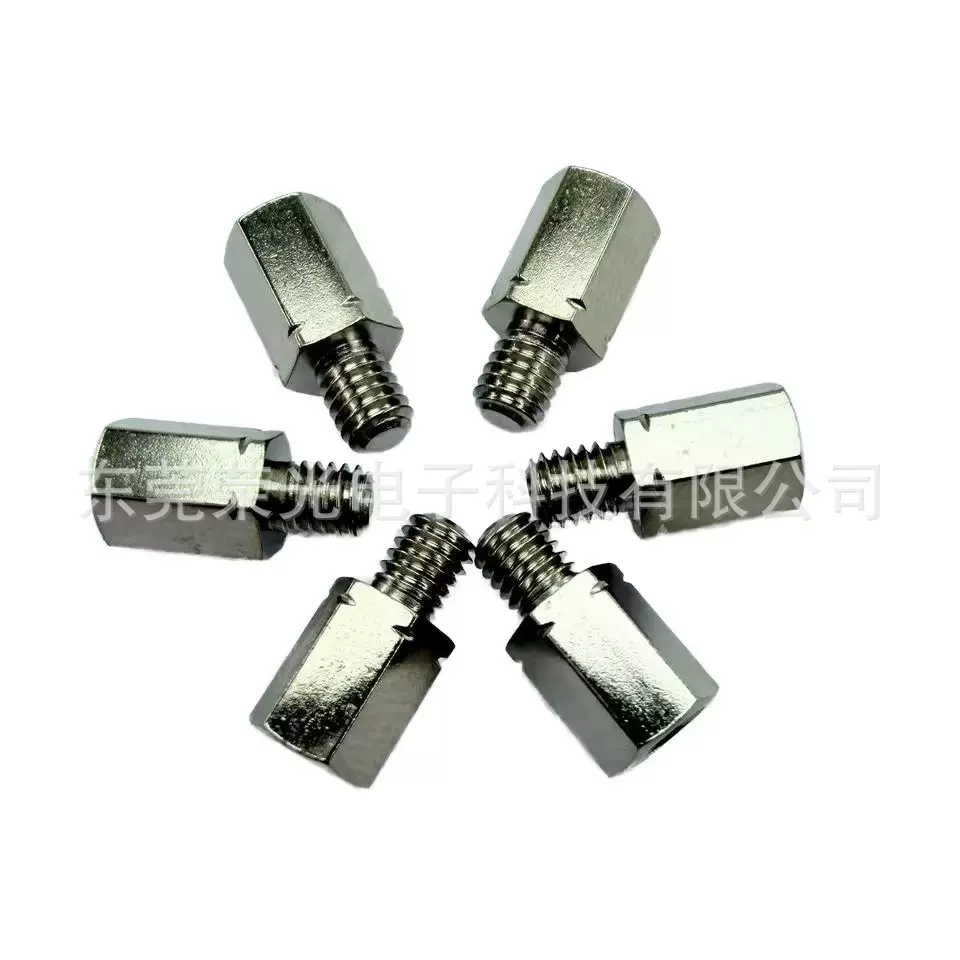 黄铜电镀镍六角内外牙螺丝螺柱厂家批发
