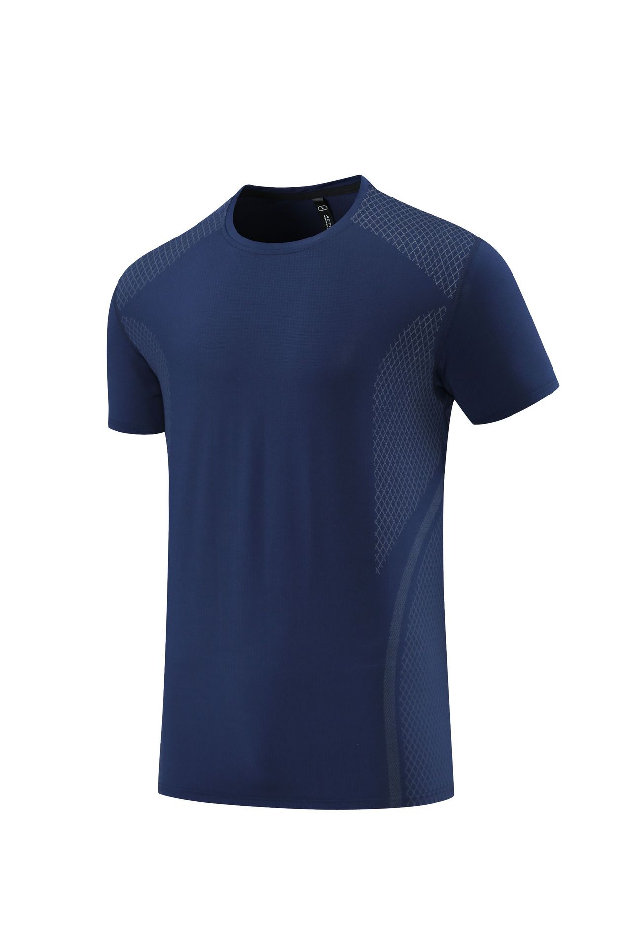 Transfronterizo impreso sudor-absorbente de secado rápido camiseta de los hombres verano nuevo cuello redondo estiramiento transpirable de manga corta deportes ropa de entrenamiento al aire libre