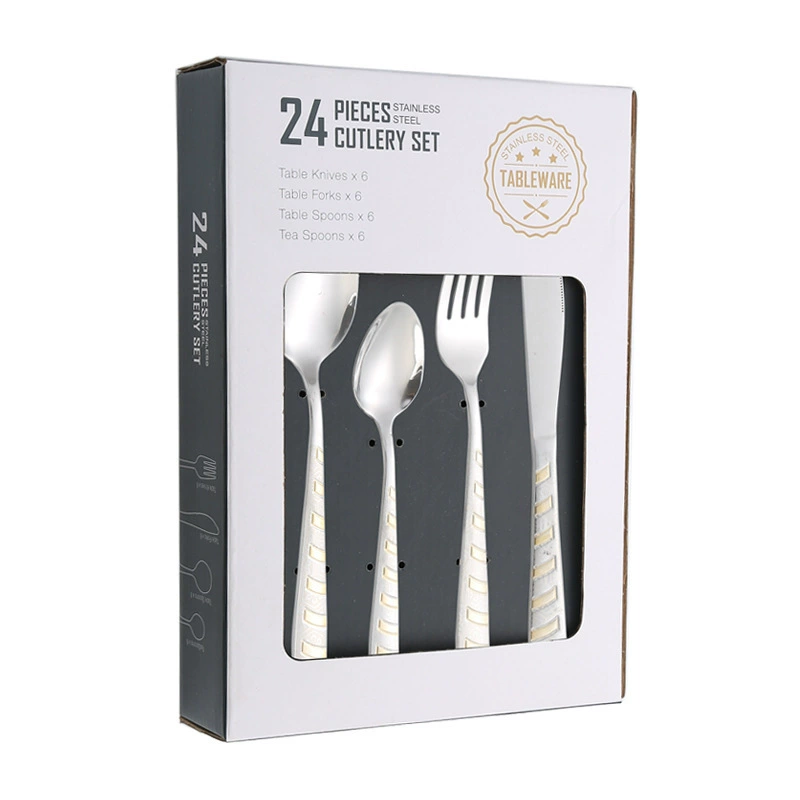 (Cross-border trading), tableware stainless steel, set, gift box, 24 pieces