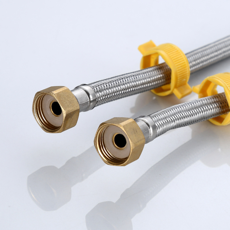4-inch water inlet soft tubing, high-pressure metal 304 stainless steel braided pipe, explosion-proof hot water outlet pipe