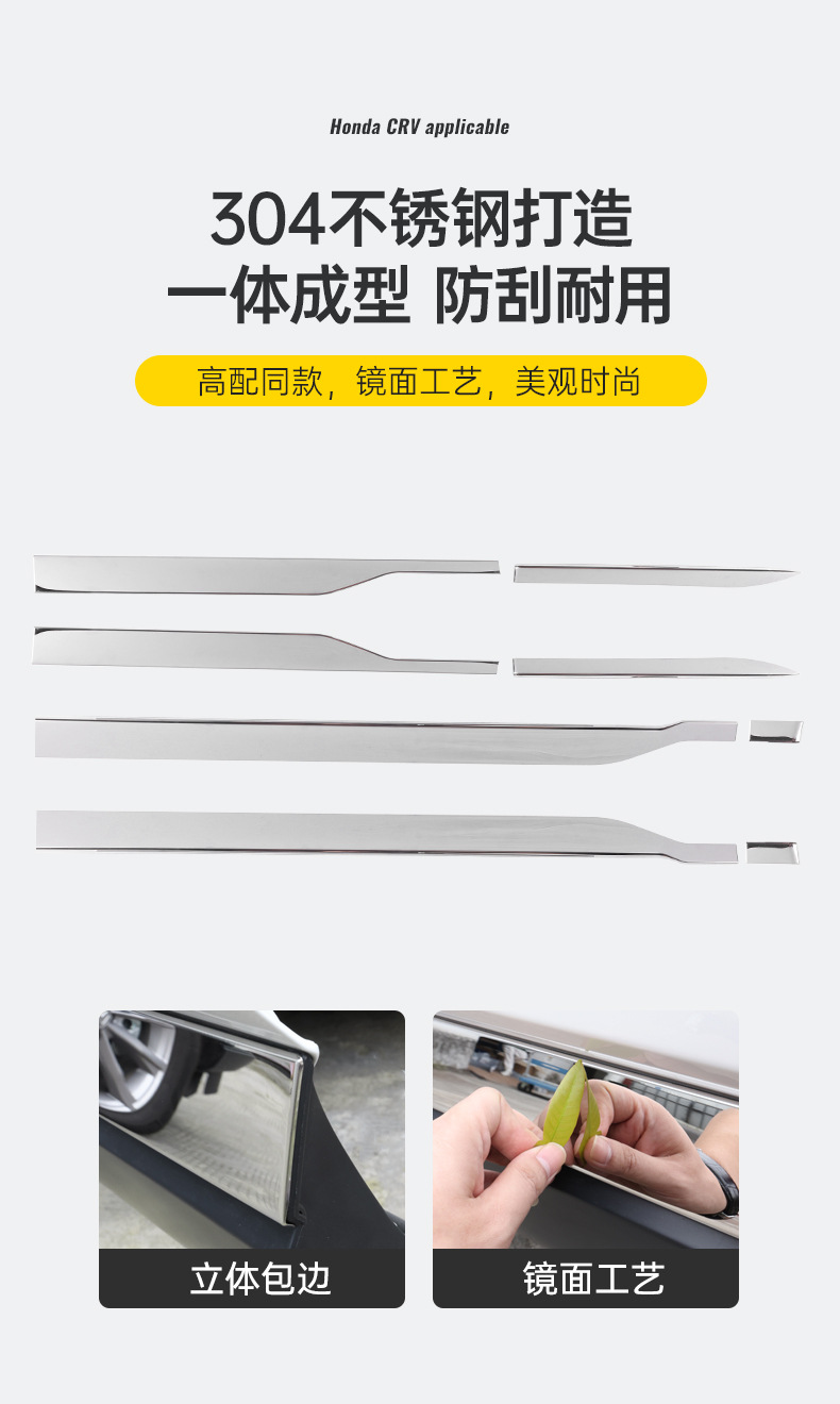 Suitable for 23-26 Models of the New Honda Crv Body Trim, Door Edge Anti-Collision and Anti-Scratch Strips, Modified Haoying Center Pillar Trim