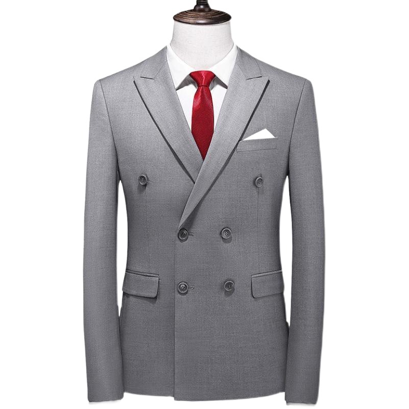 2020 Comercio exterior otoño más tamaño hombres SLIM-Fit color sólido doble fila traje de dos botones estilo coreano 10-color traje SLIM-Fit para hombres