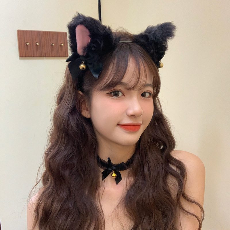 Sexy Bell Cat Ear Headband Female Cat Hairpin New Year Animal Ear Headdress New Year Hairpin Headband Korean Style