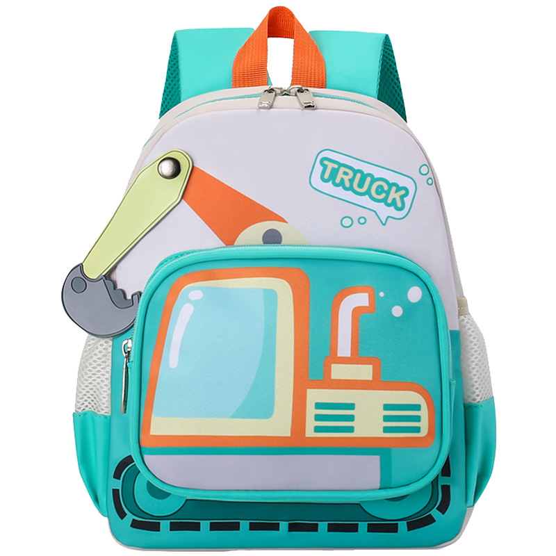 Excavadora de dibujos animados bolsas escolares de jardín de infantes para niños de 3 años y 5 años de edad preescolar mochila permeable mochila para niños