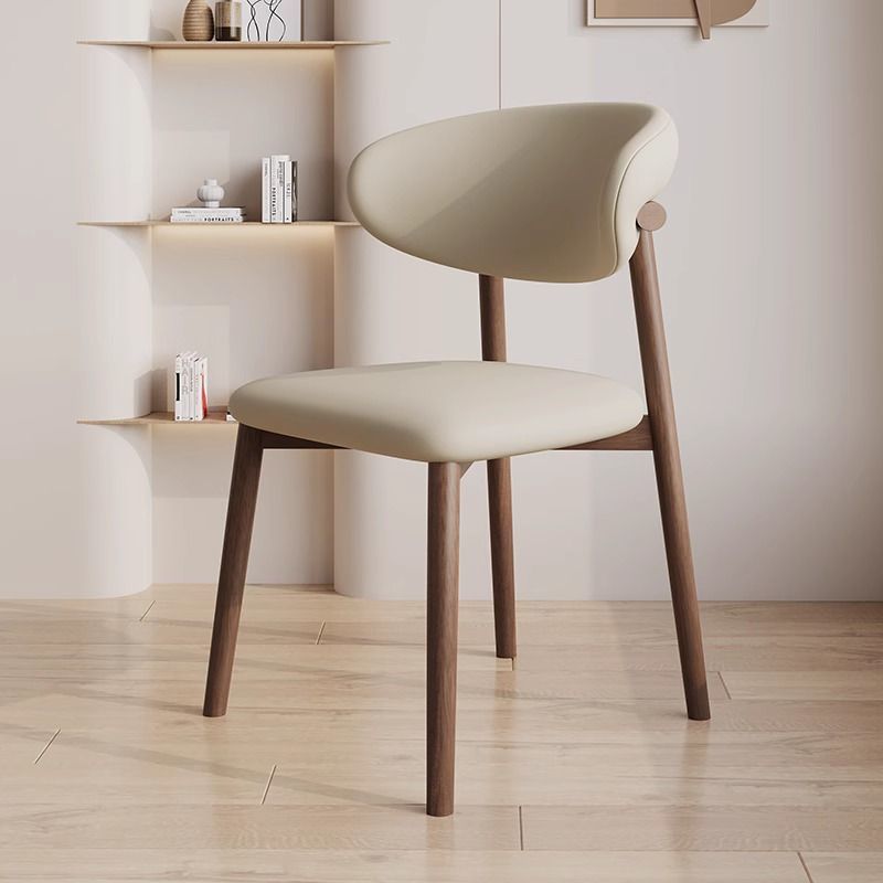Nordic Hotel Multifunctional Negotiation Chair Pvc Light Luxury Soft Backrest Chair Home Dining Table Imitation Wood Dining Chair