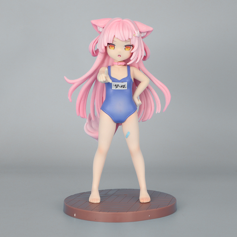 Starluo Pavilion Dream Sakura Dress-up Time Figur Katzenmädchen im Badeanzug Loli Statue für Anime-Fans Desktop-Deko Sammlerstück Feiertagsdekoration – Detail 3