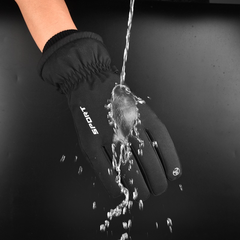 Guantes de esquí de invierno impermeables para hombres a prueba de frío forrados de lana engrosados deportes al aire libre cálido invierno guantes de pantalla táctil