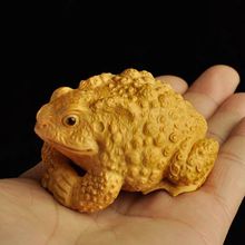 黄杨蛤蟆抱球金蟾仙人祈福蛙大仙招财动物手把件文玩家居室内摆件