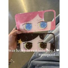 可爱动漫横屏大眼睛女孩适用于iPhone16Promax手机壳苹果15/1413