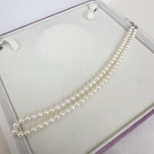 5.5-6mm Freshwater Natural Pearl Necklace Strong Light Round Almost Flawless Necklace Ins Blogger Same Style Pearl Chain