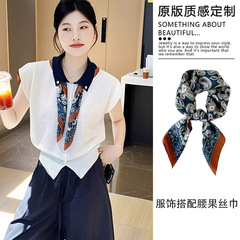 服装店丝巾百搭时尚腰果方巾高级感装饰领巾搭配衬衫好看的小丝巾