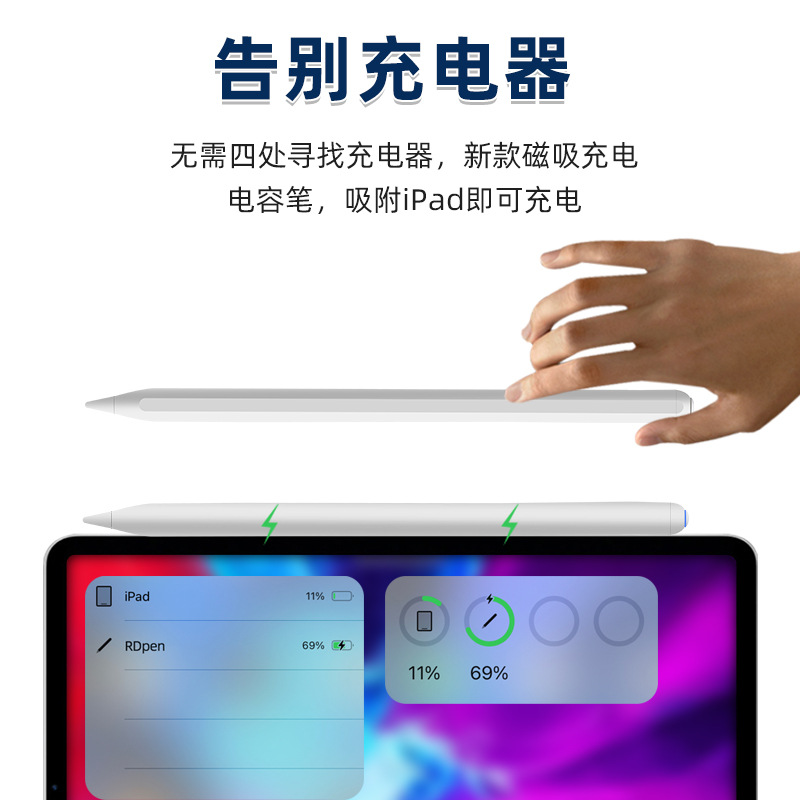 新款磁吸充电适用苹果apple pencil电容笔ipad专用一代二代触控笔