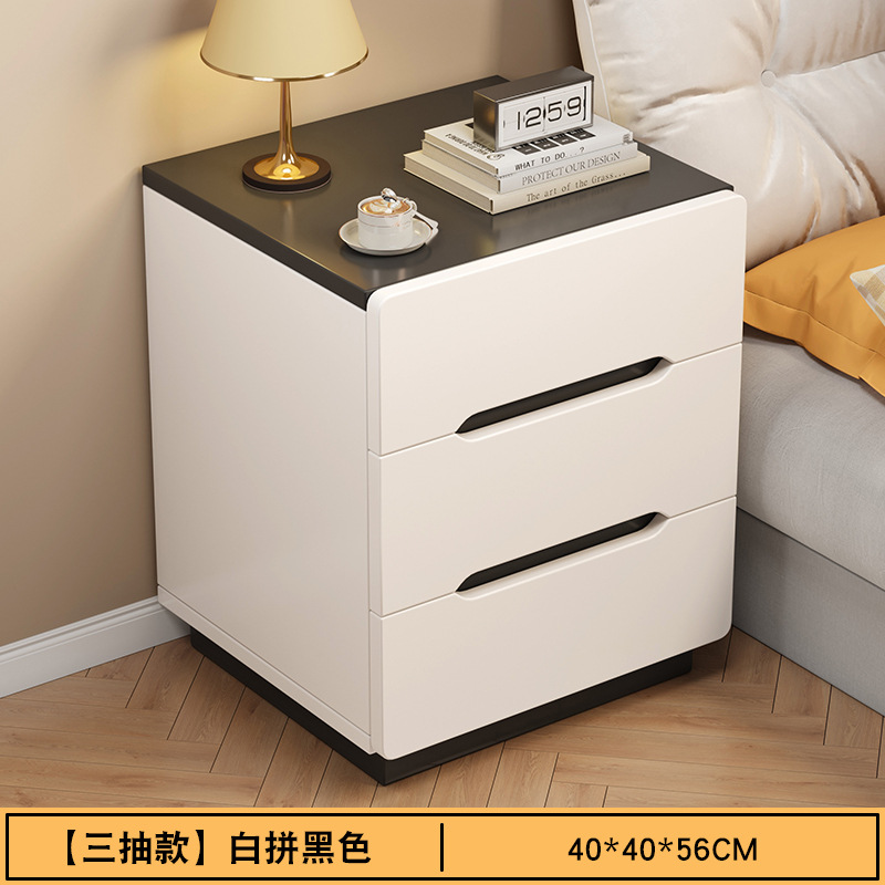 [3 서랍 검은 바닥] 따뜻한 흰색 + 검은 색 40CM