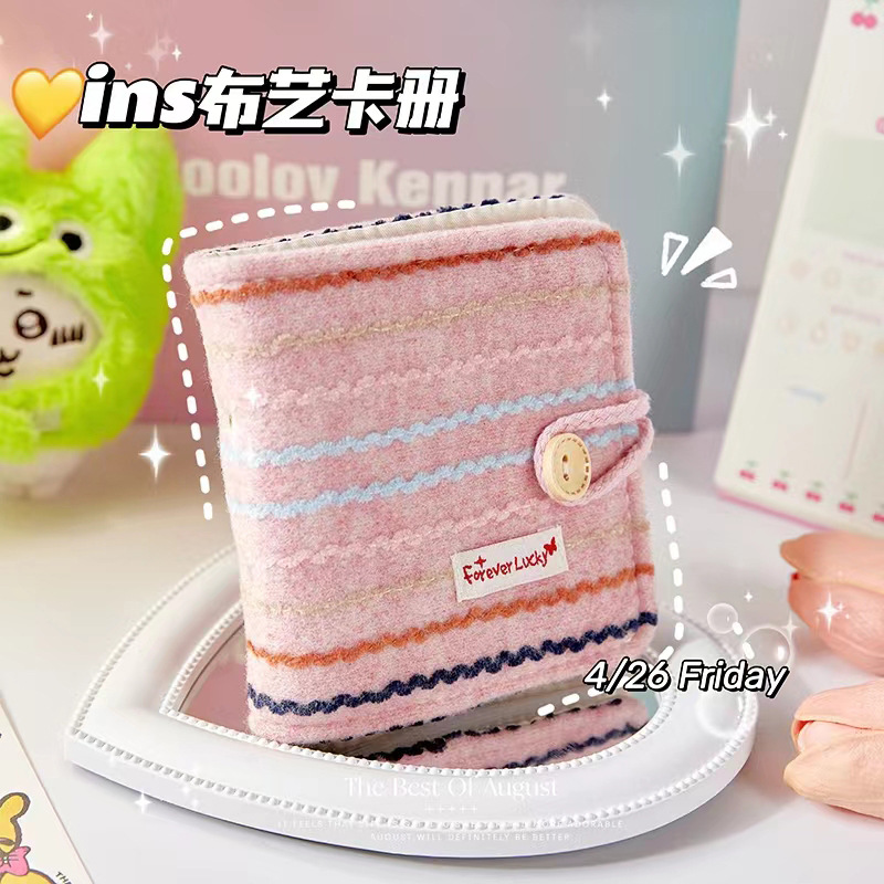 Nuevo libro de tarjetas de tela de alto valor de 3 pulgadas mini álbum de fotos DIY para el almacenamiento de tarjetas pequeñas