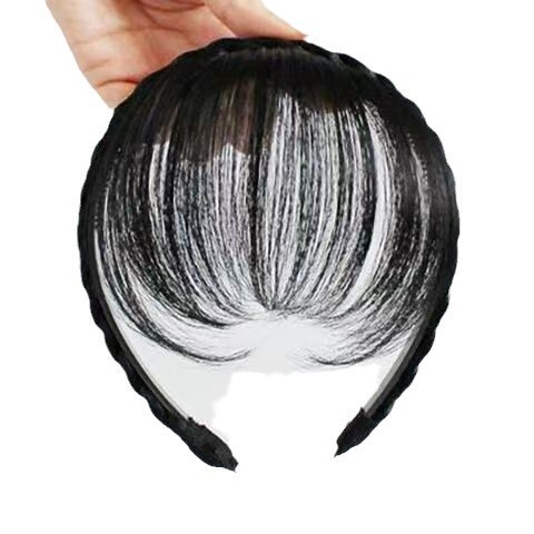 ヘアフープエア前髪オールインワン人工毛女性用ヘアピースフルリアルヘアナチュラル額カバー白髪トップウィッグ|undefined