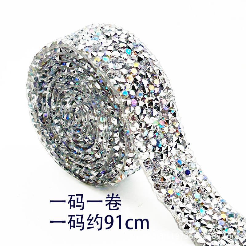 Mayorista colorido barra de diamante sombrero decoración taladro correa de adhesivos de fusión en caliente accesorios de joyería diamante colorido