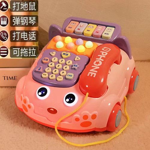 Children's telephone toy 0-1-3 years old baby whack-a-mole story simulated phone call piano music telephone