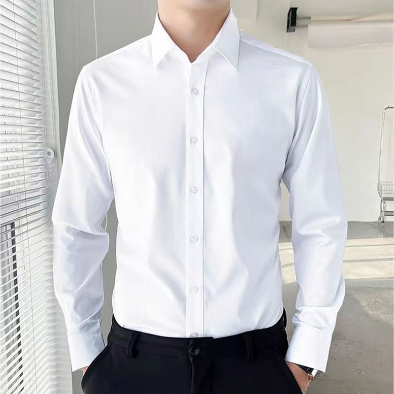 White Long-Sleeved Shirt Men's Spring and Autum Business Formal Professional Summer Thin Black Workwear Work Suit Shirt