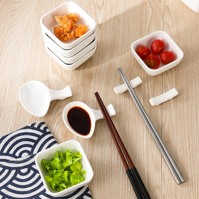 Специальный керамический поднос для палочек для еды для отелей, ресторанов и столовых, многофункциональная коммерческая соусница для соевого соуса, небольшая тарелка для коммерческого использования.