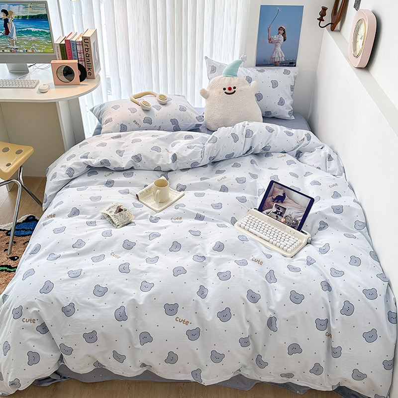 Sábana floral de algodón Juego de cuatro piezas Funda de edredón de algodón 100 Funda de almohada Juego de cama de tres piezas Se puede lavar a máquina 25 modelos domésticos