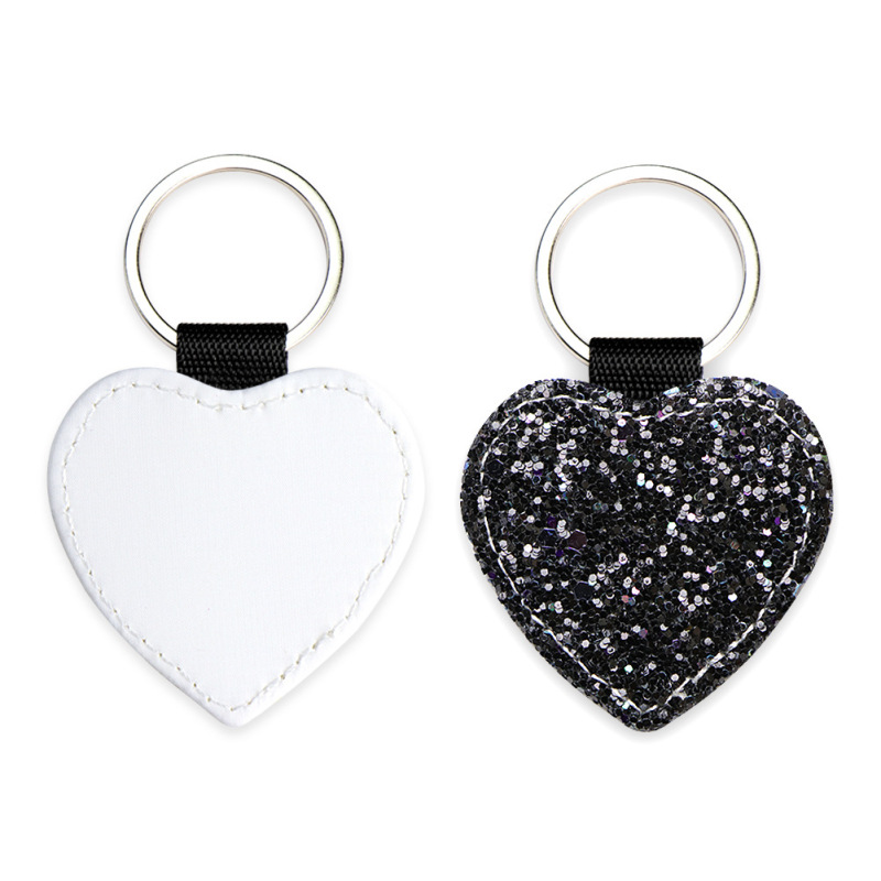 Cross-Border Car Keychain Sublimation DIY Pendant Cute Creative Small Gift Heat Transfer Leather Blank Supplies