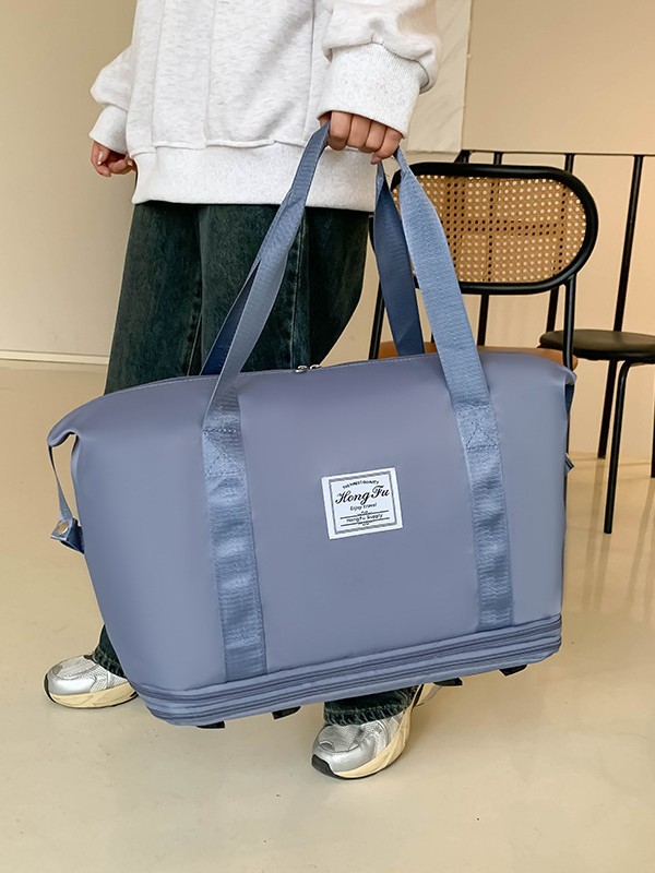 Bolsa de viaje, rueda universal de gran capacidad, bolsa de almacenamiento para estudiantes en viaje de negocios, bolsa de lona expandible impermeable, separación en seco y húmedo
