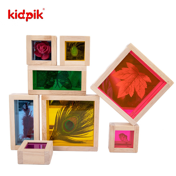 Wooden rainbow colorful constructor
