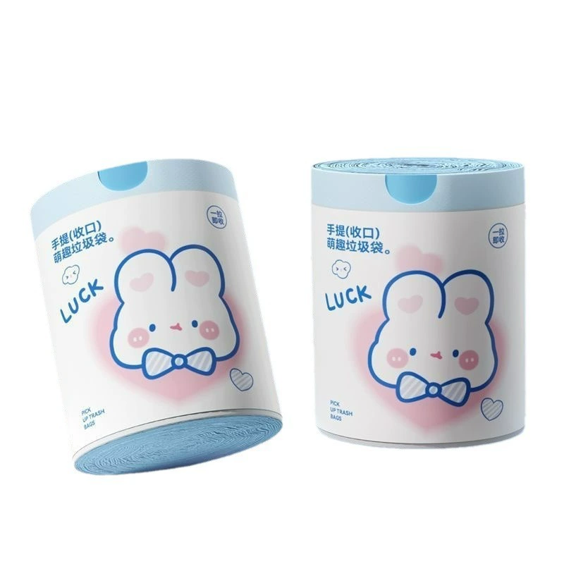 Handheld Cartoon Garbage Bags, Drawstring, Thickened 45×50 cm — 100 Pieces