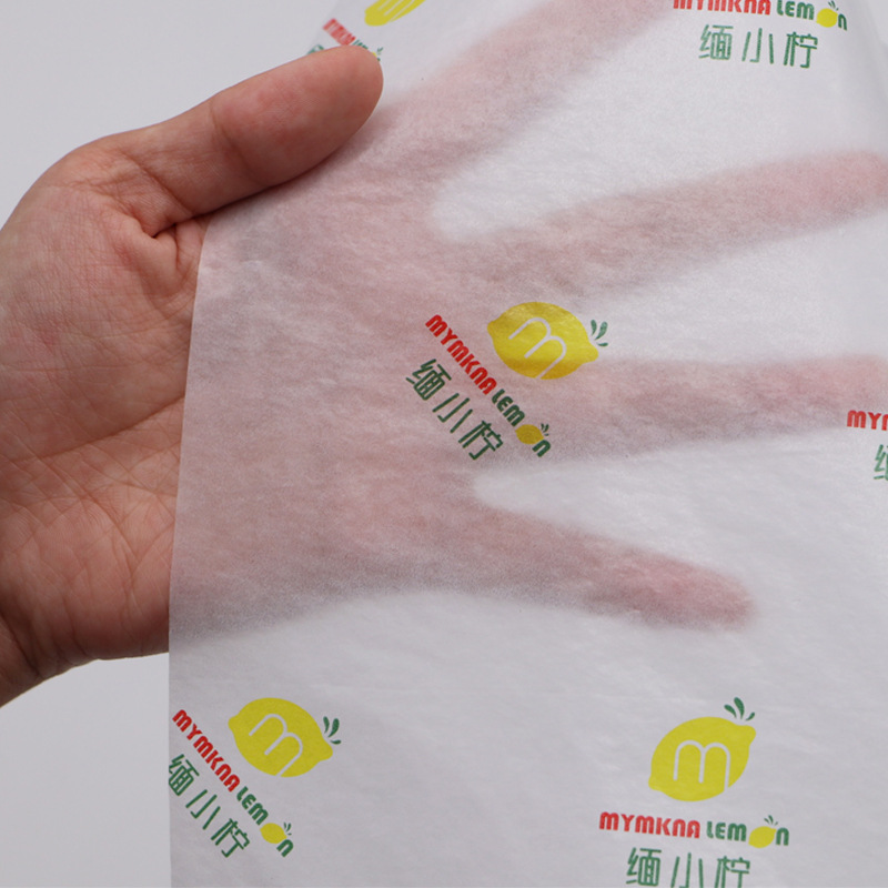 24g de papel de cera de papel de pera Impresión de logotipo patrón translúcido papel de copia papel de embalaje ropa forro Personalización de papel