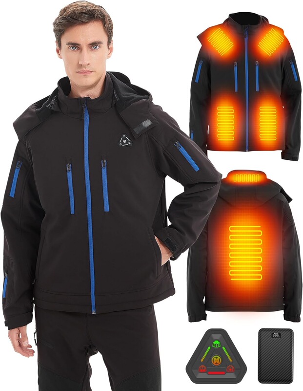 European Customized Six-Zone Smart Heating Clothing Outdoor Cycling Warm Jacket USB Electric Heating Jacket Cross-Border Hot Style
