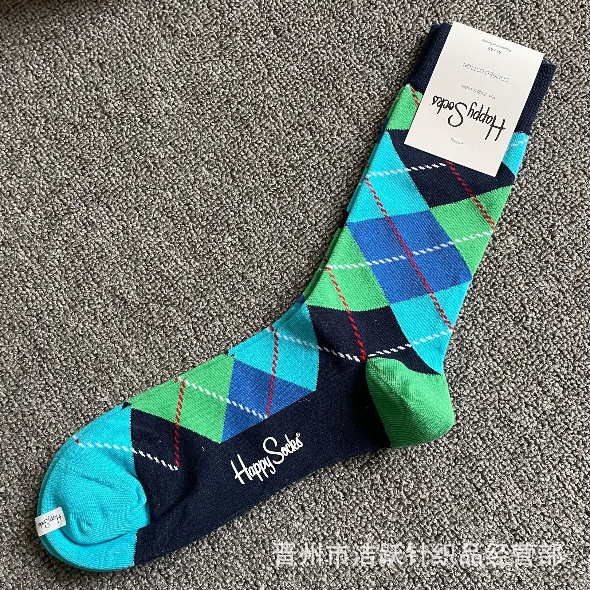 Happy socks新品高品质ハイレザー男性ソックススウェーデンコットンソックスファッションソックスカップルinsロング美脚ソックス