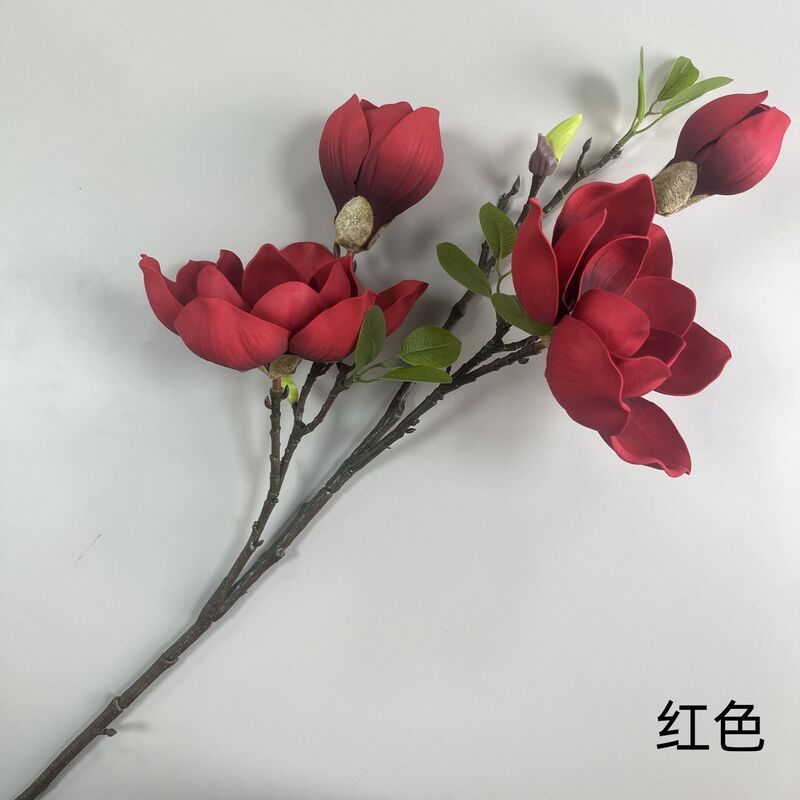 新しいマグノリア造花シングルマルチヘッドマグノリア造花卸売ホームウェディング風景装飾写真撮影|undefined